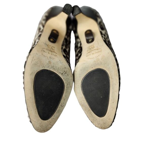 Anyi Lu Leopard Print Calf Hair Pumps  Brown Black Heels Shoes 39.5 - Picture 9 of 11